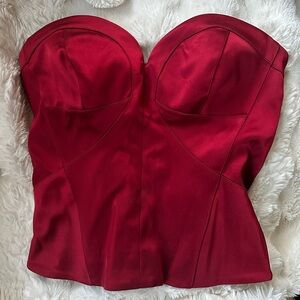 Bebe Satin Red Sweetheart Corset Top